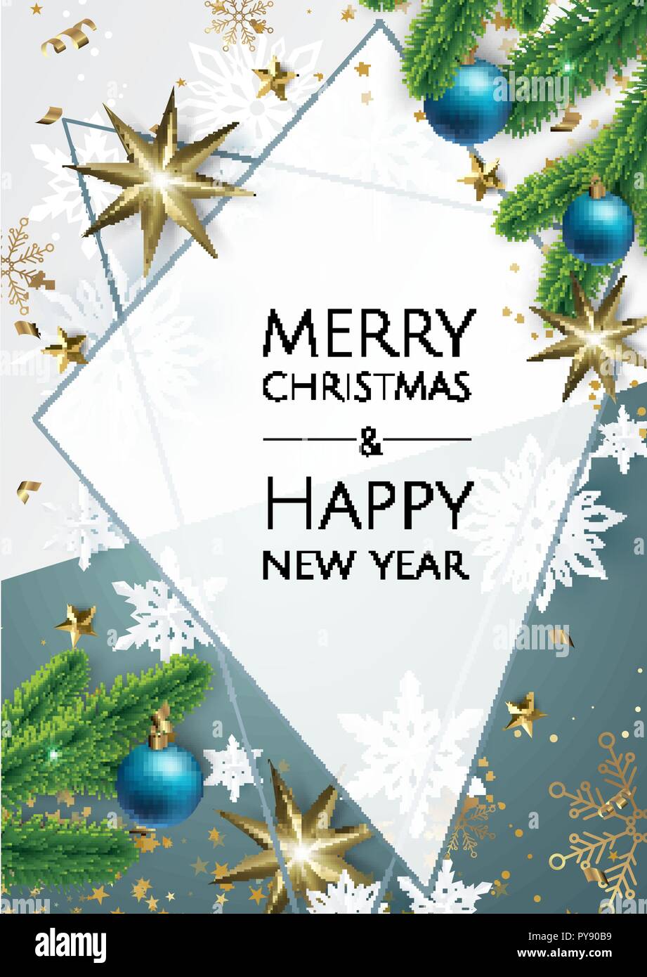 Christmas and New Year background with Gold glitter texture. Xmas card ...