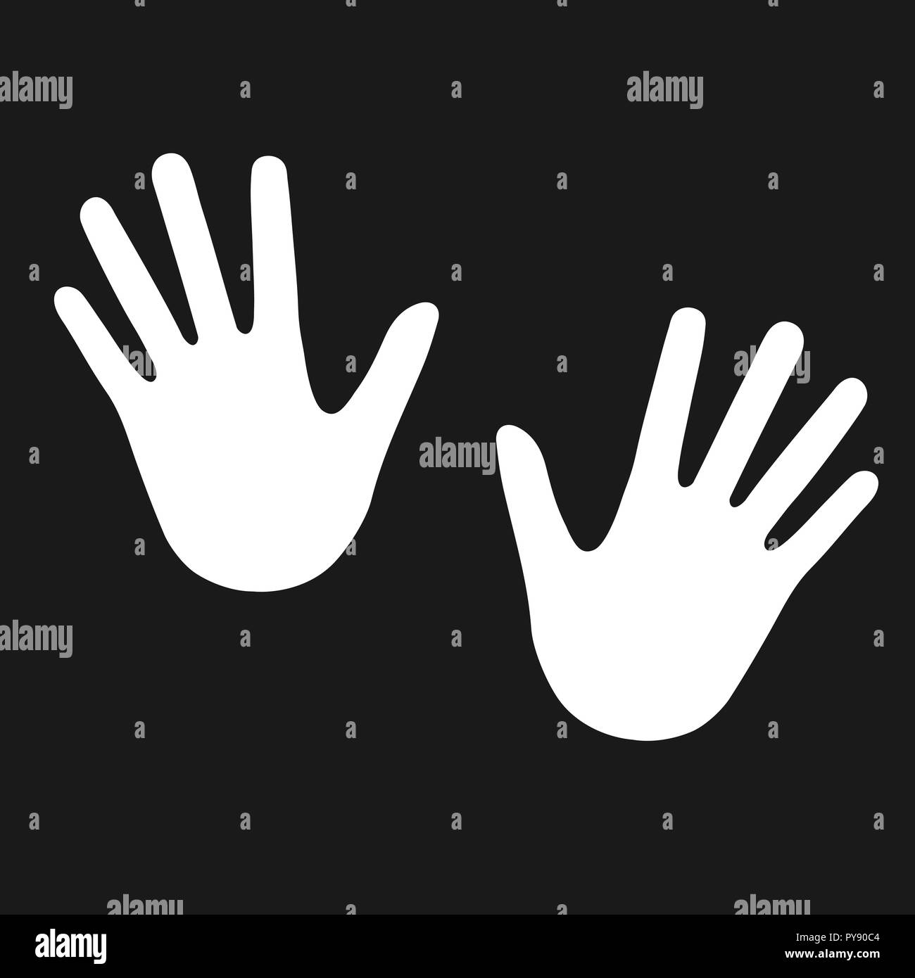 Black and white vector illustration of human hand-print Stock Vector ...