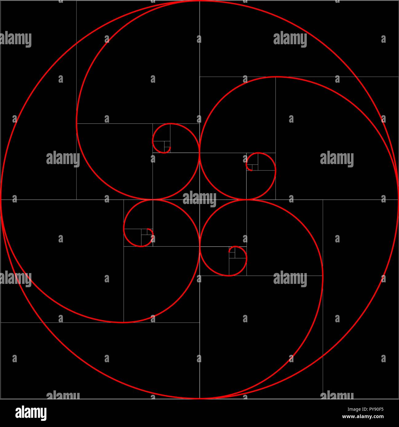 Fibonacci spiral Stock Vector Images - Alamy