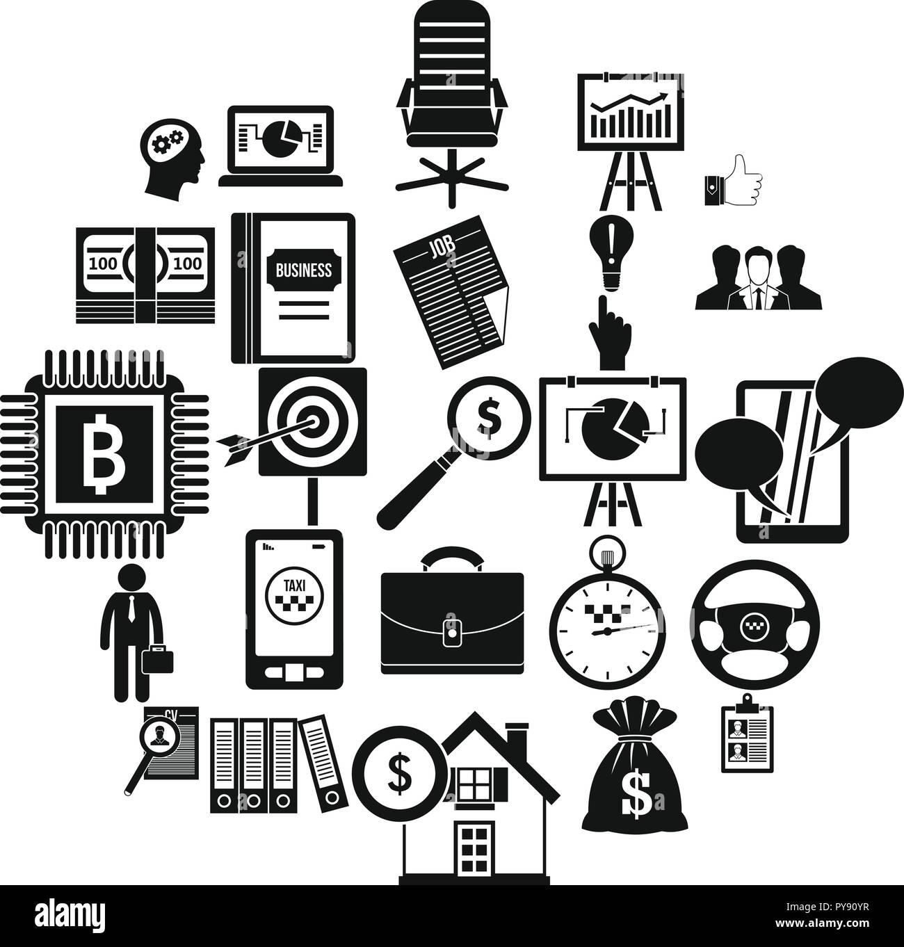 Work week icons set, simple style Stock Vector Image & Art - Alamy