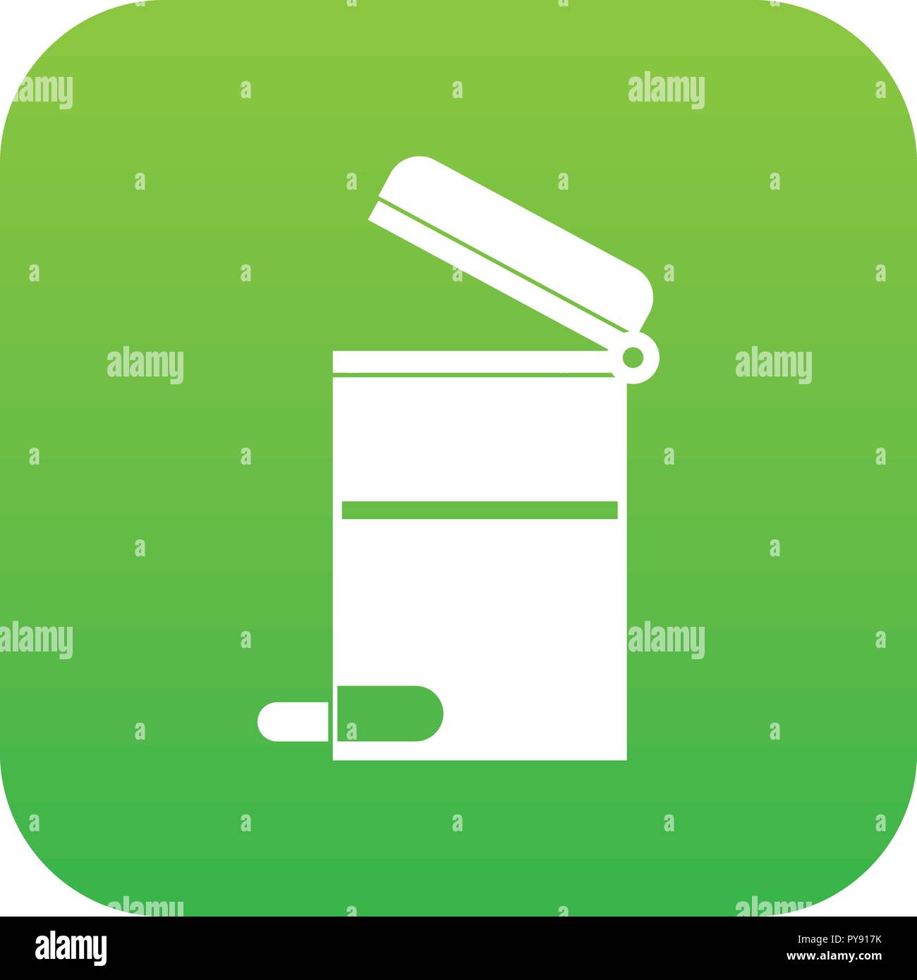 Steel trashcan icon digital green Stock Vector