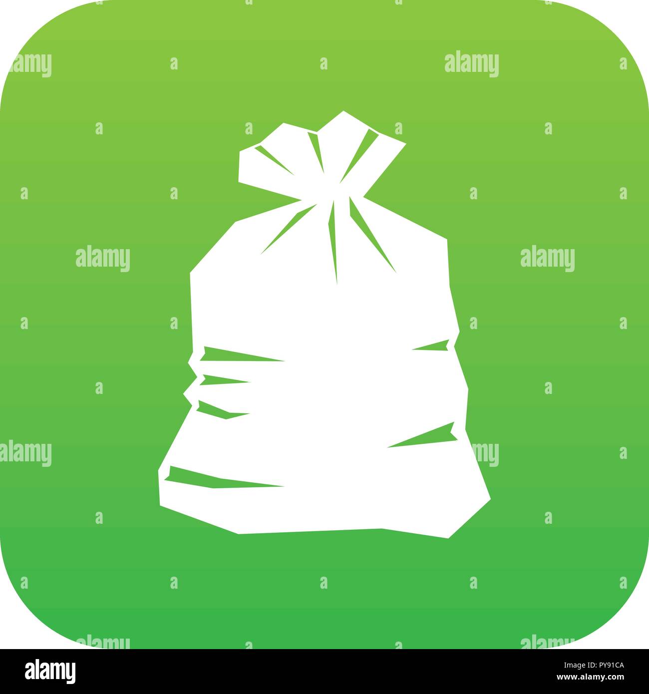 Garbage bag icon digital green Stock Vector