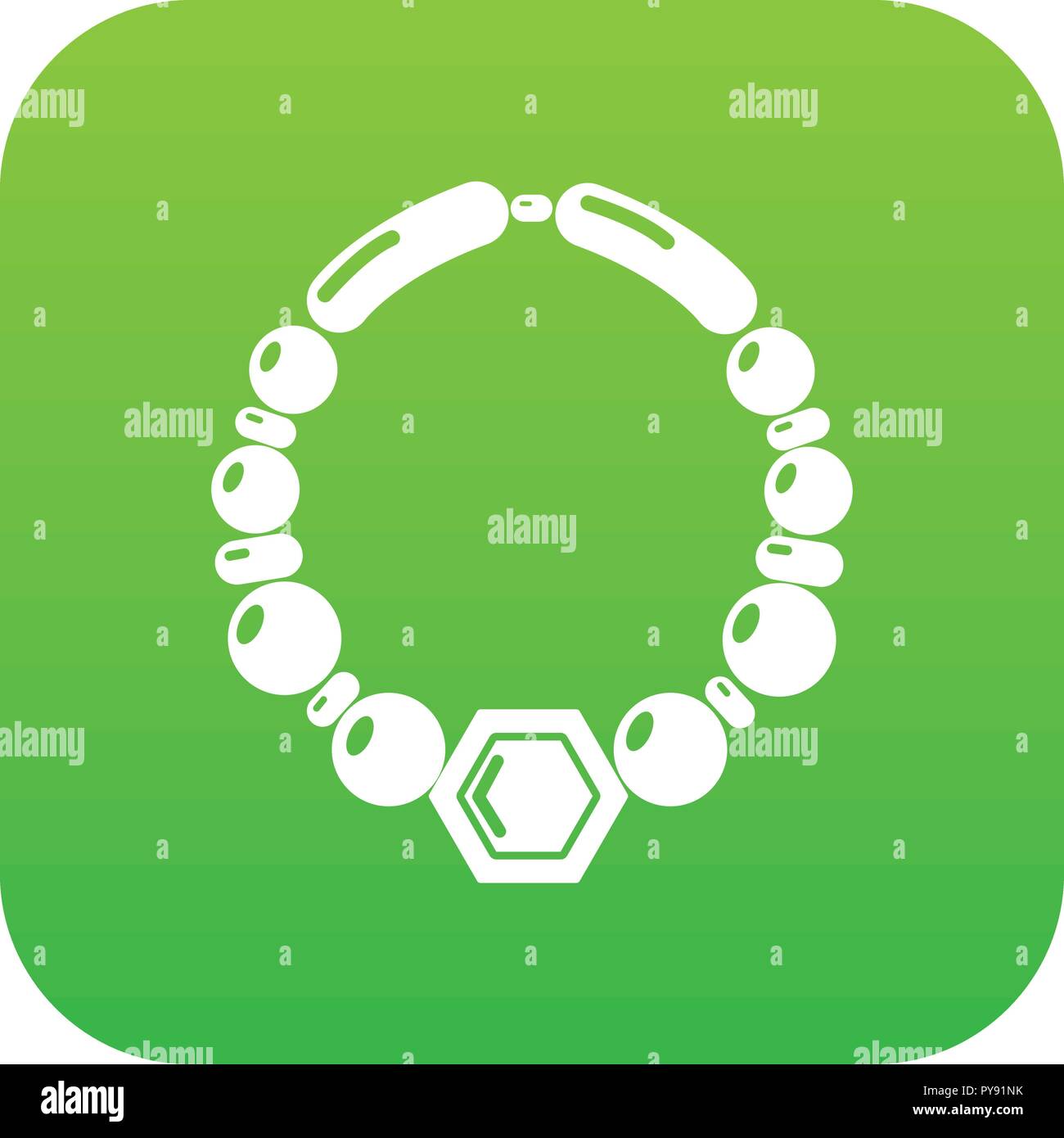 Pearl necklace icon green vector Stock Vector Image & Art - Alamy