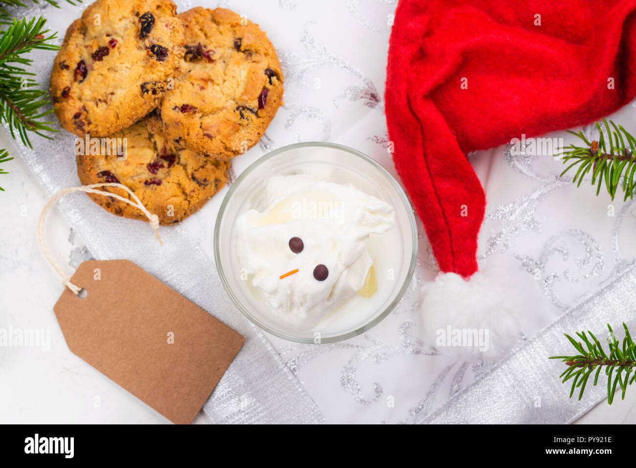Eggnog and cookies for Santa Stock Photo Alamy