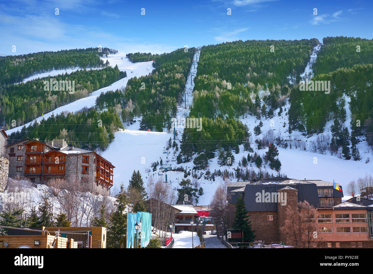 El Tarter ski village in Andorra at Grandvalira sector Pyreenees ...