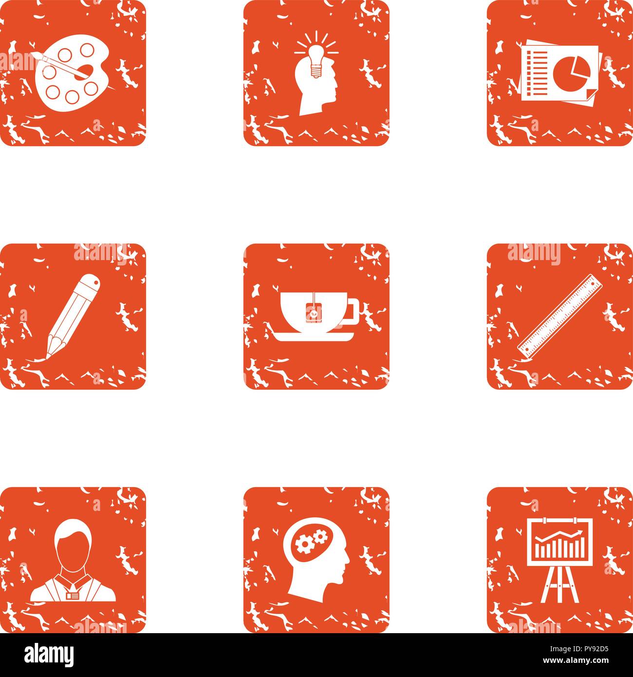 Mastermind icons set, grunge style Stock Vector Image & Art - Alamy