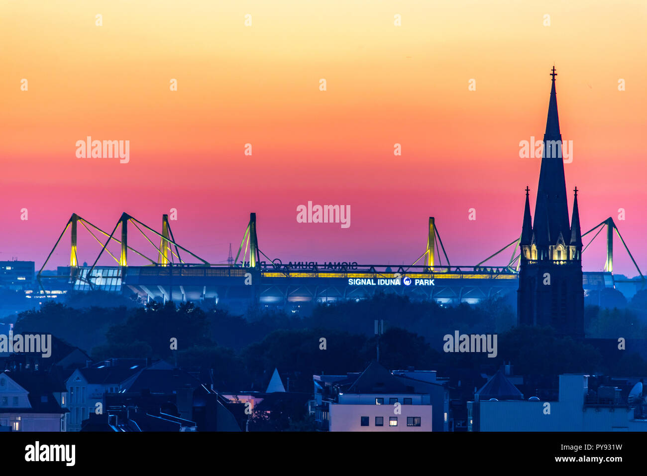 Dortmund district Hšrde, Germany, BVB Borussia Dortmund football stadium Stock Photo