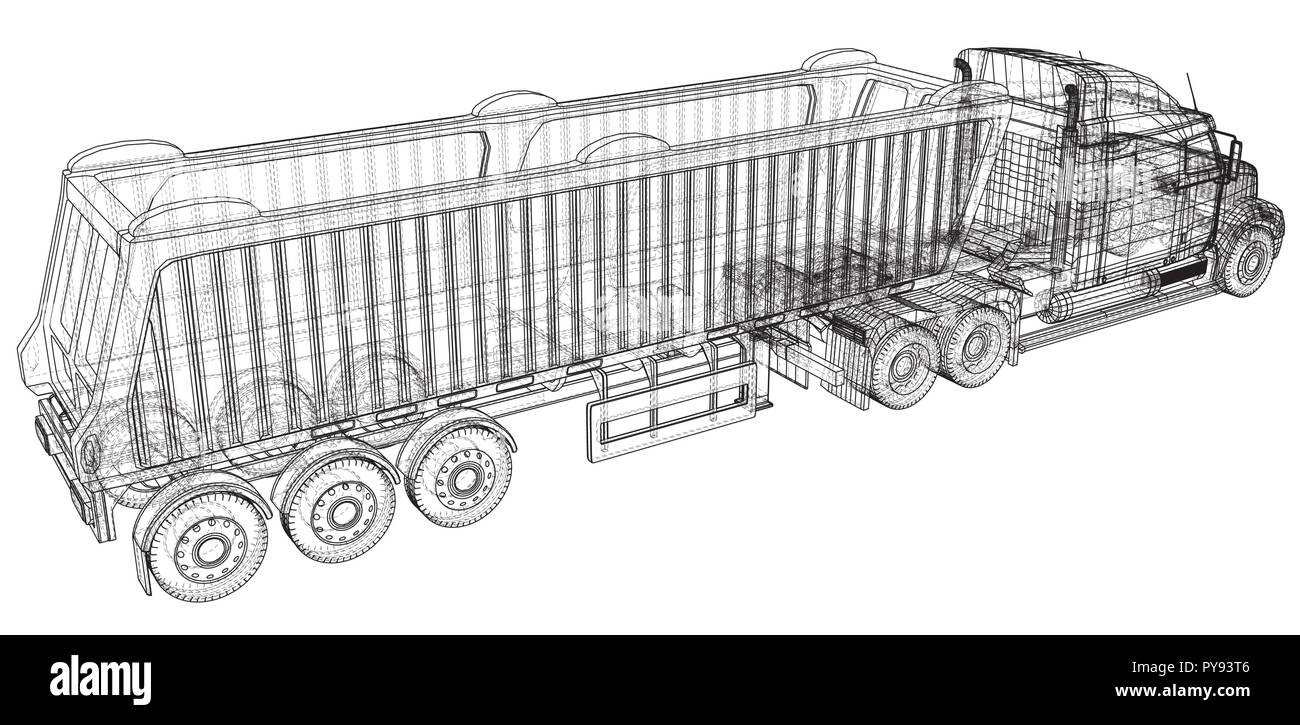 Tipper lorry on transparent background, logistics transportation and ...