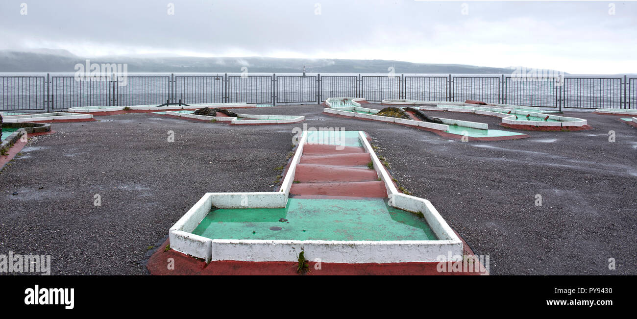 'Crazy golf' bleak landscape Dunoon Scotland. Architectural Stock ...