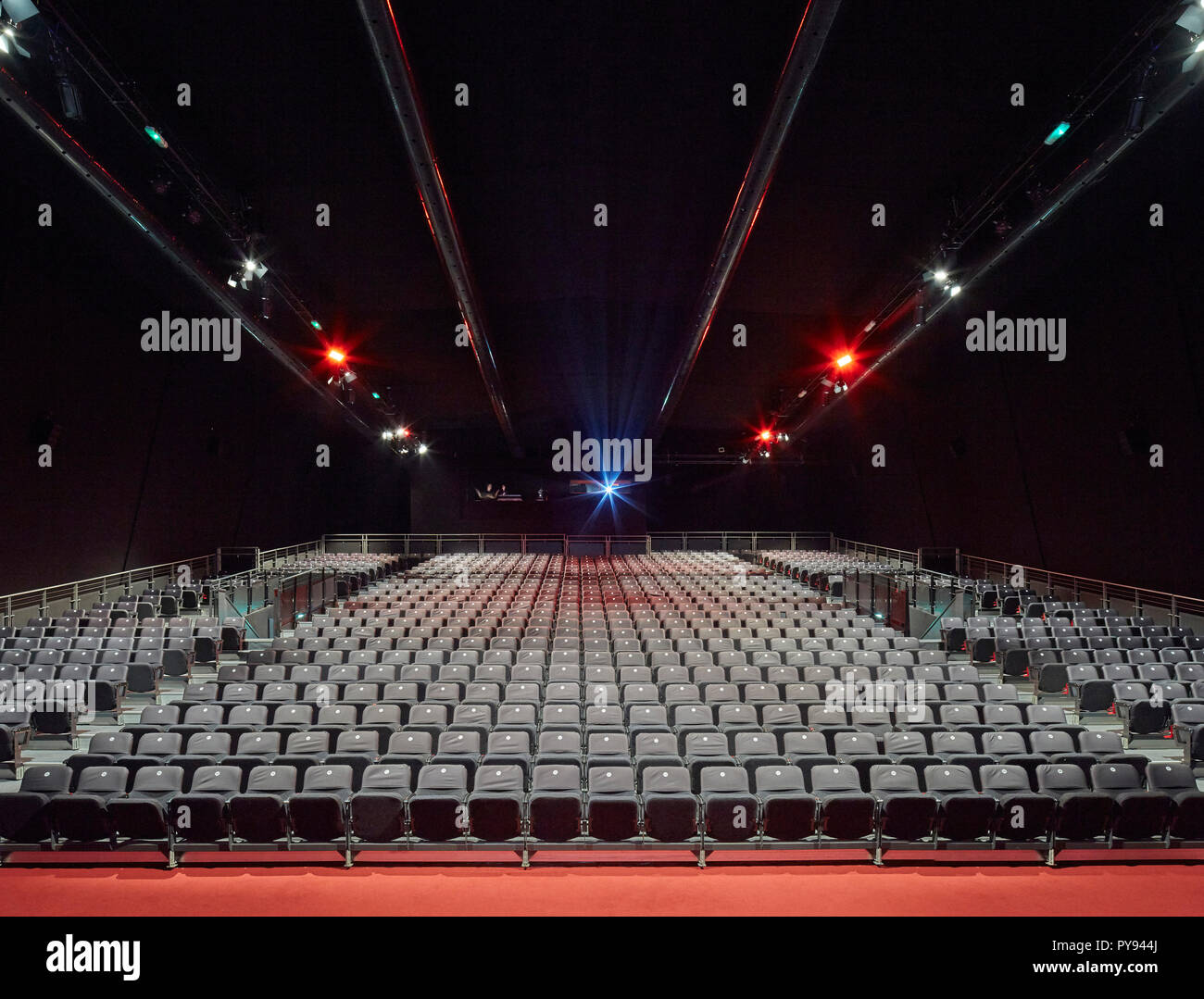 Temporary cinema interior. Architectural Stock, London, United Kingdom. Architect: NA , 2017. Stock Photo