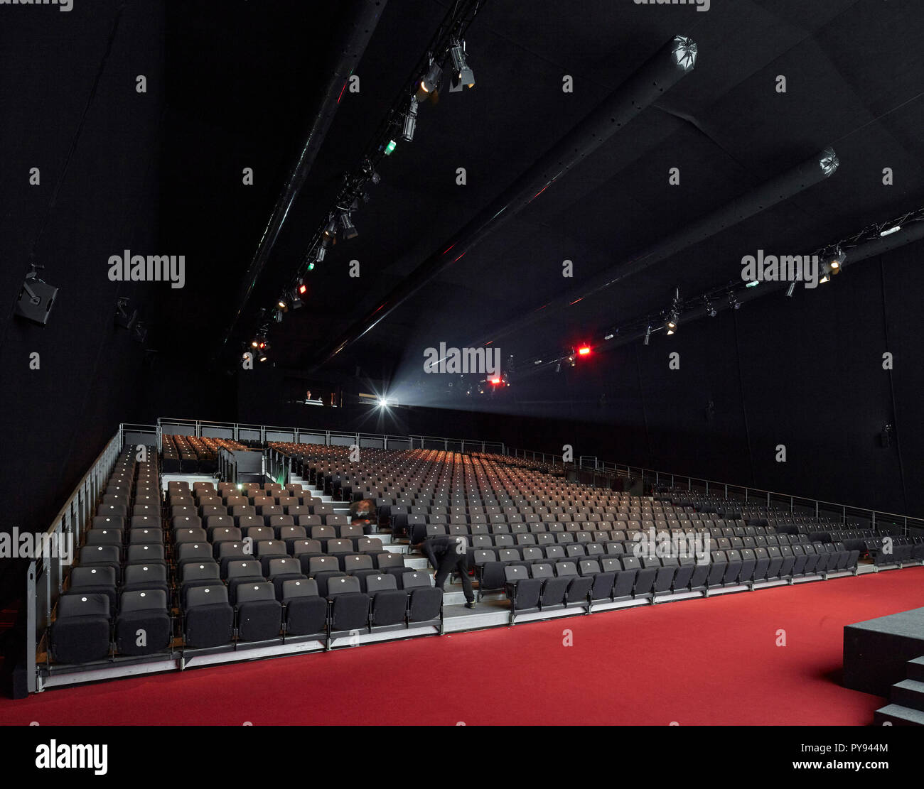 Temporary cinema interior. Architectural Stock, London, United Kingdom. Architect: NA , 2017. Stock Photo