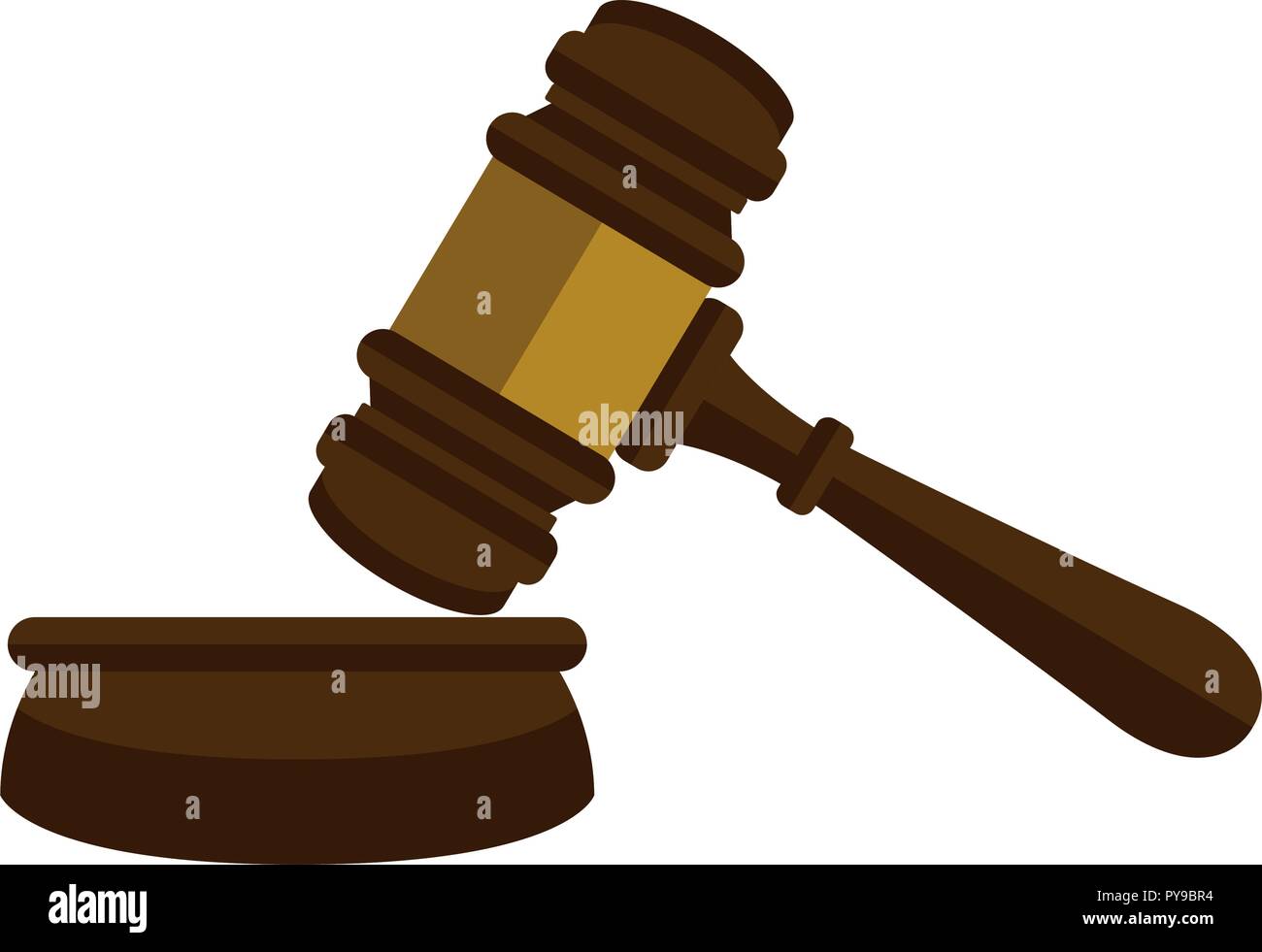 Isolated wooden gavel icon Stock Vector