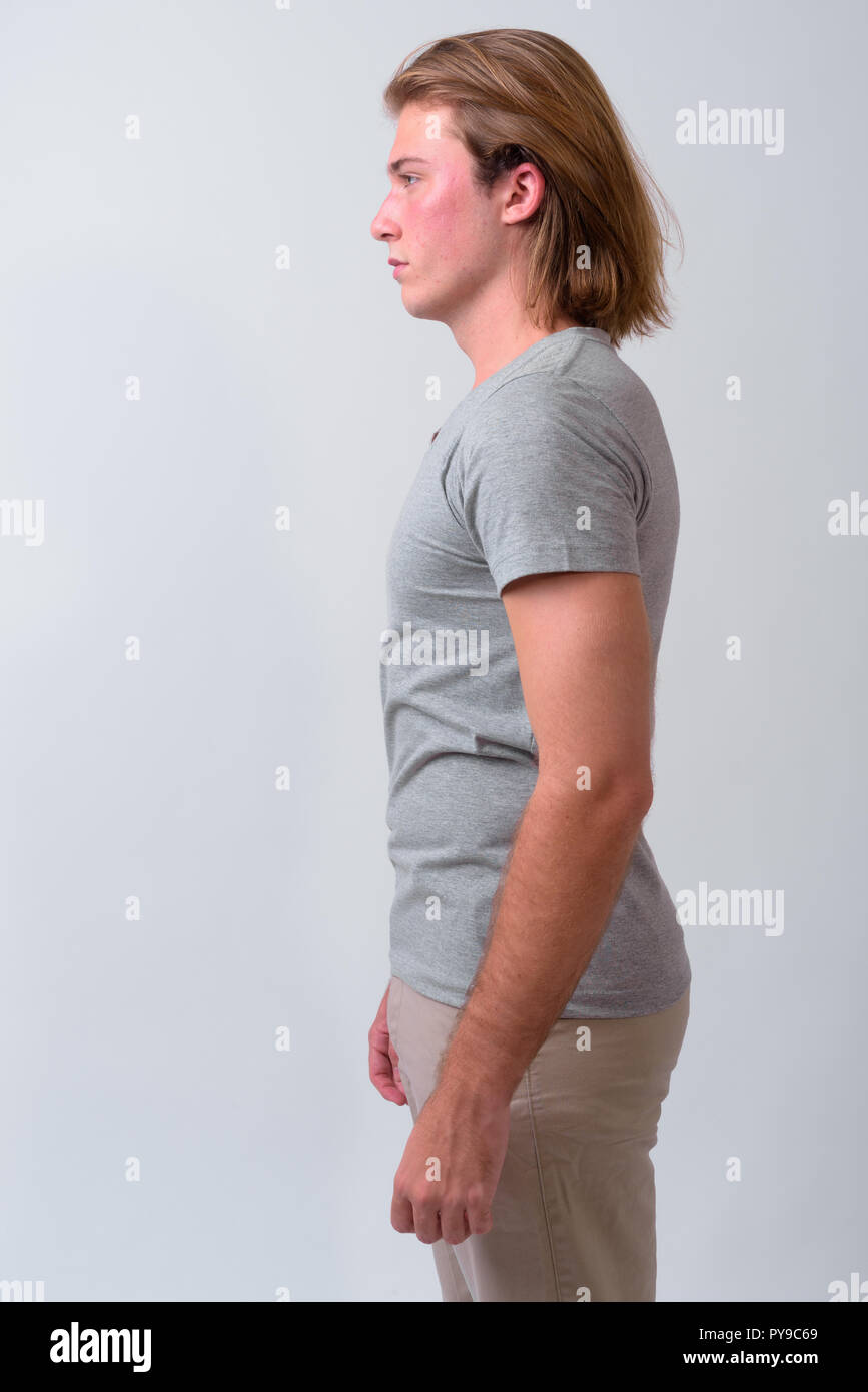 Young Handsome Man With Long Blond Hair Stock Photo 223327281 Alamy
