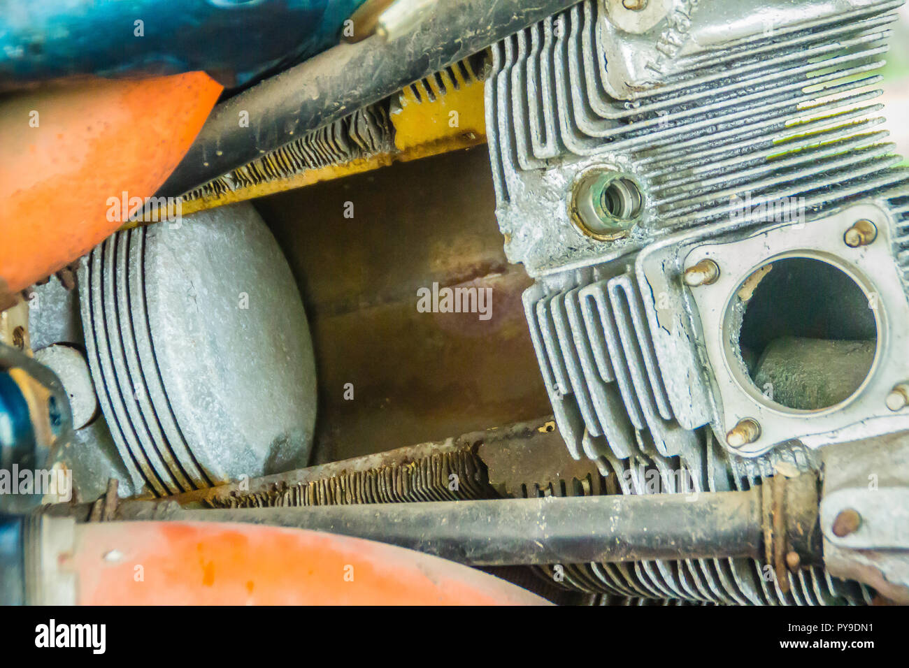 Amazing air-breathing jet engine or ducted jet engine, a jet engine propelled by a jet of hot exhaust gases formed from heated and expanded air that i Stock Photo