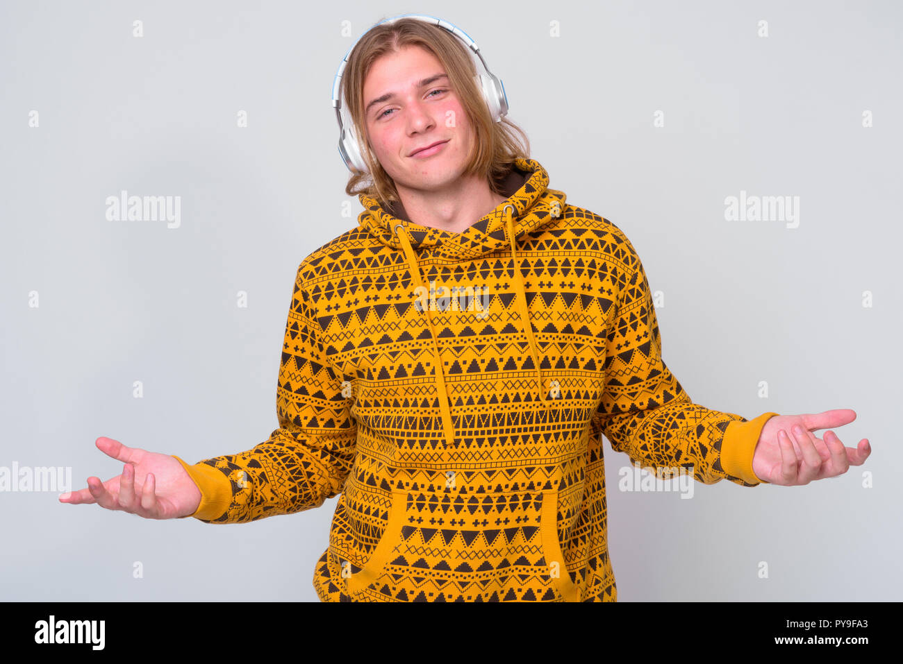 Young Handsome Man With Long Blond Hair Stock Photo 223329739 Alamy