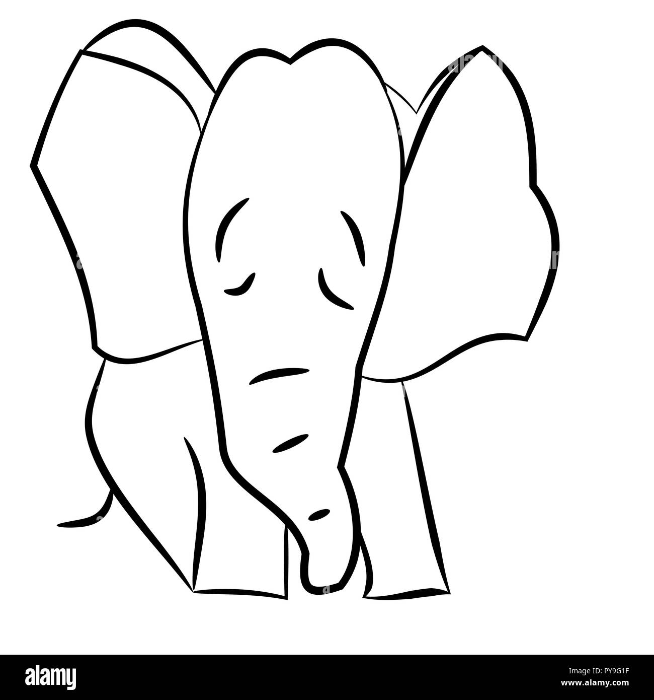 Baby Elephant Is Very Sad Isolated Illustration Stock Photo - Alamy
