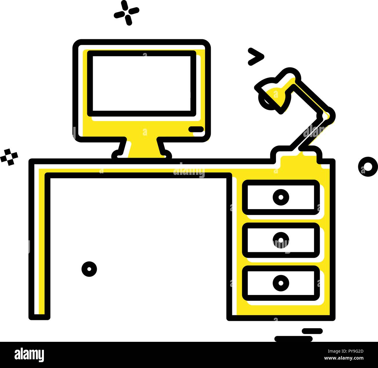 Computer table icon design vector Stock Vector Image & Art - Alamy