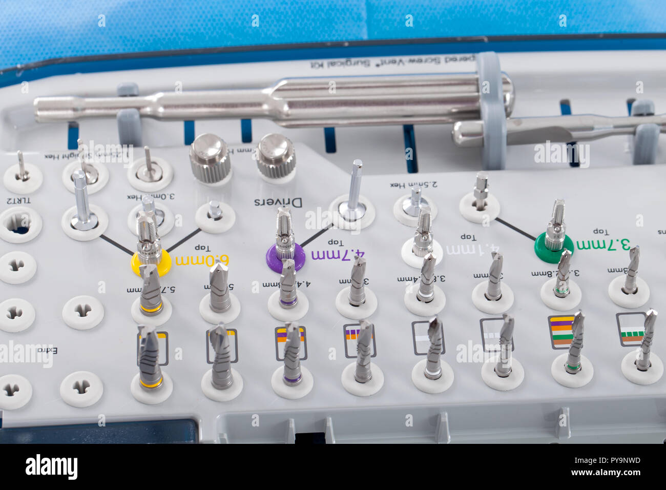 Close up picture of a implant surgical kit Stock Photo Alamy