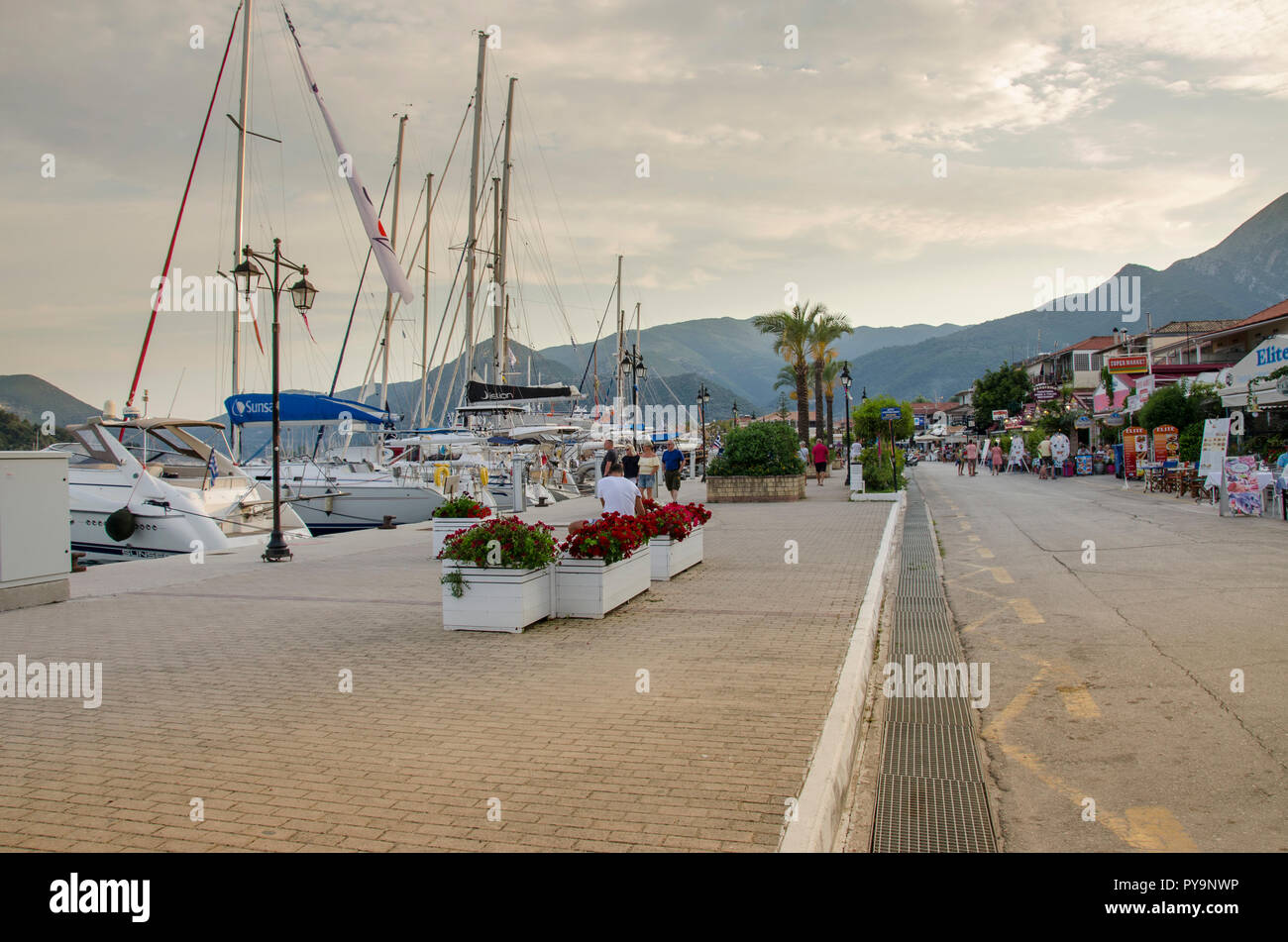 Nidri, Lefkada, Greece - Ionian sea - city port Stock Photo