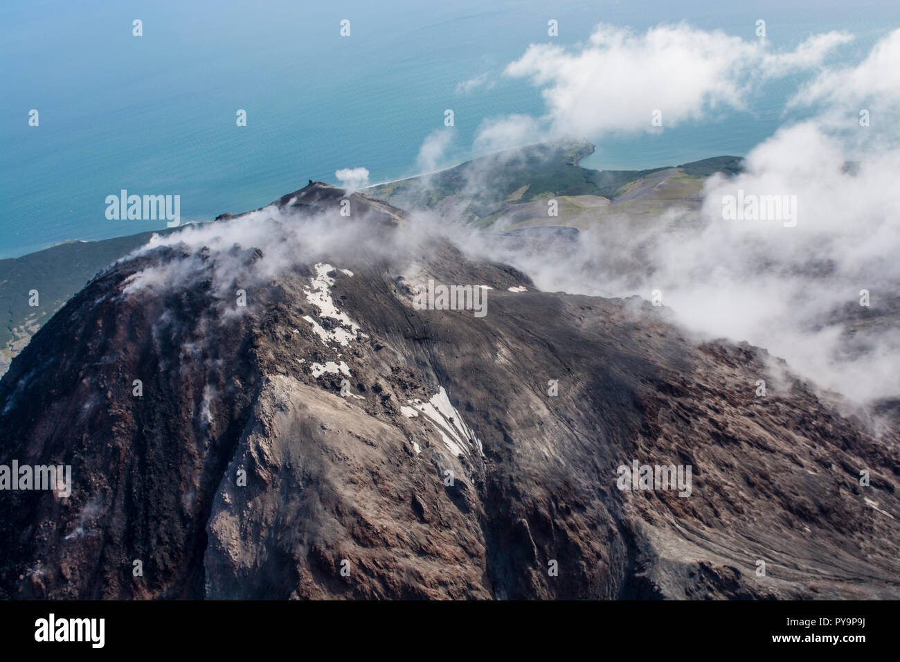 Augustine volcano, Augustine Island, Cook Inlet, Alaska, USA. Stock Photo