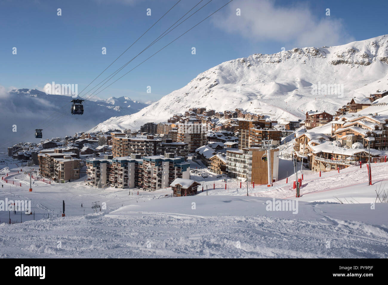 Val Thorens, ski resort in the French Alps, La Vanoise Massif, Tarentaise Valley, Savoy Stock Photo