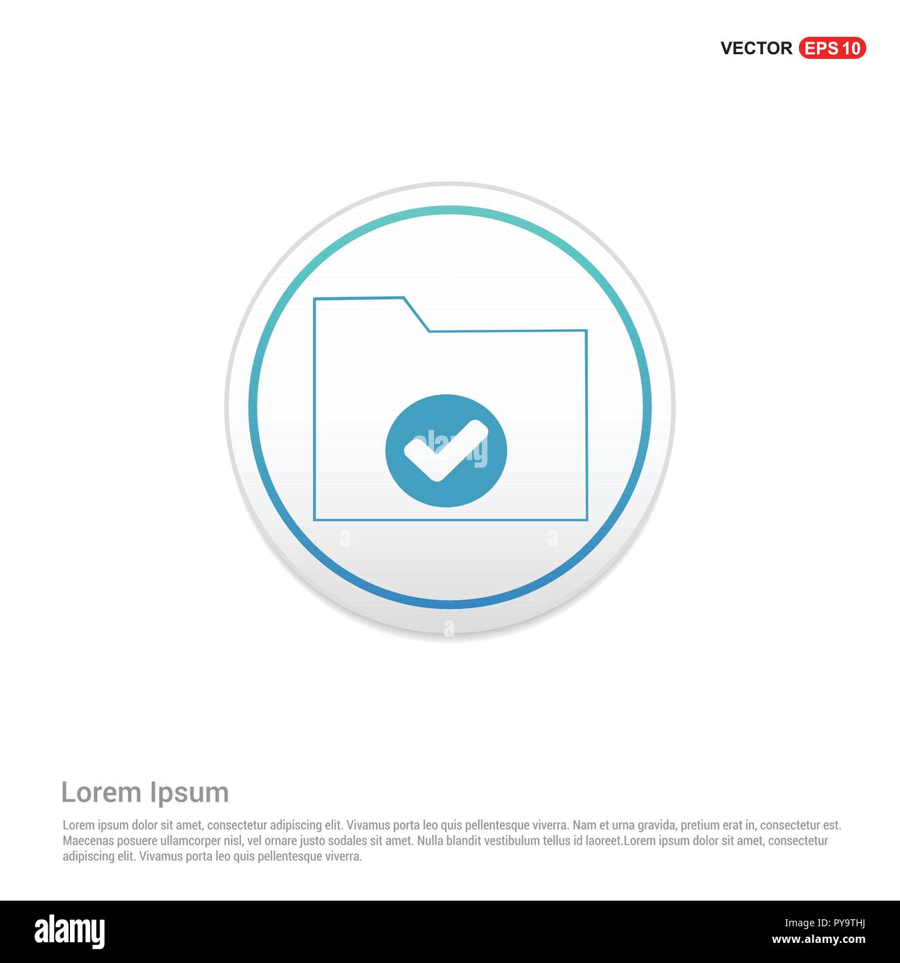 Computer Folder Icon - white circle button Stock Vector Image & Art - Alamy
