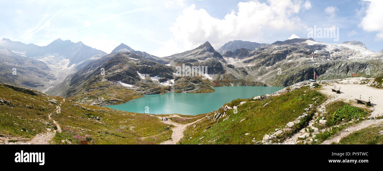Weissee glacier in the summertime - ideal for hiking and enjoying nature Stock Photo
