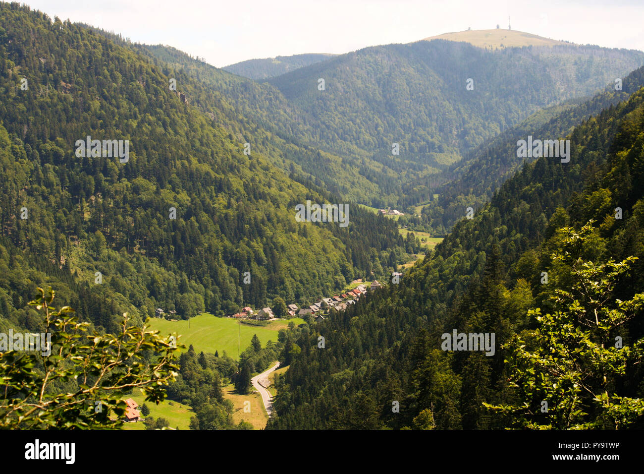 Village in the valley in the Black Forest in Germany near Oberried Stock Photo