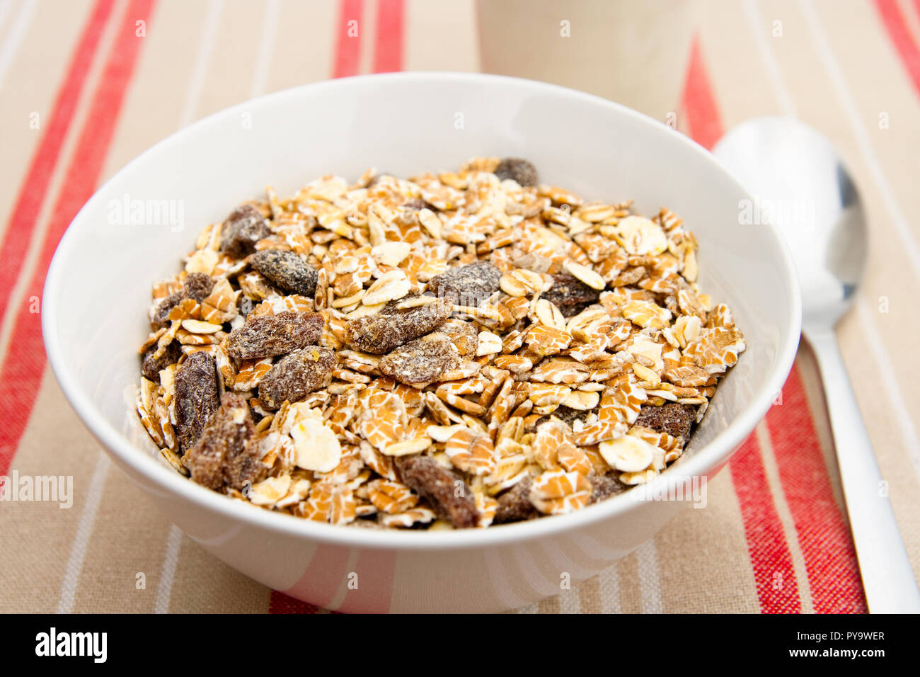 A bowl of muesli for breakfast Stock Photo