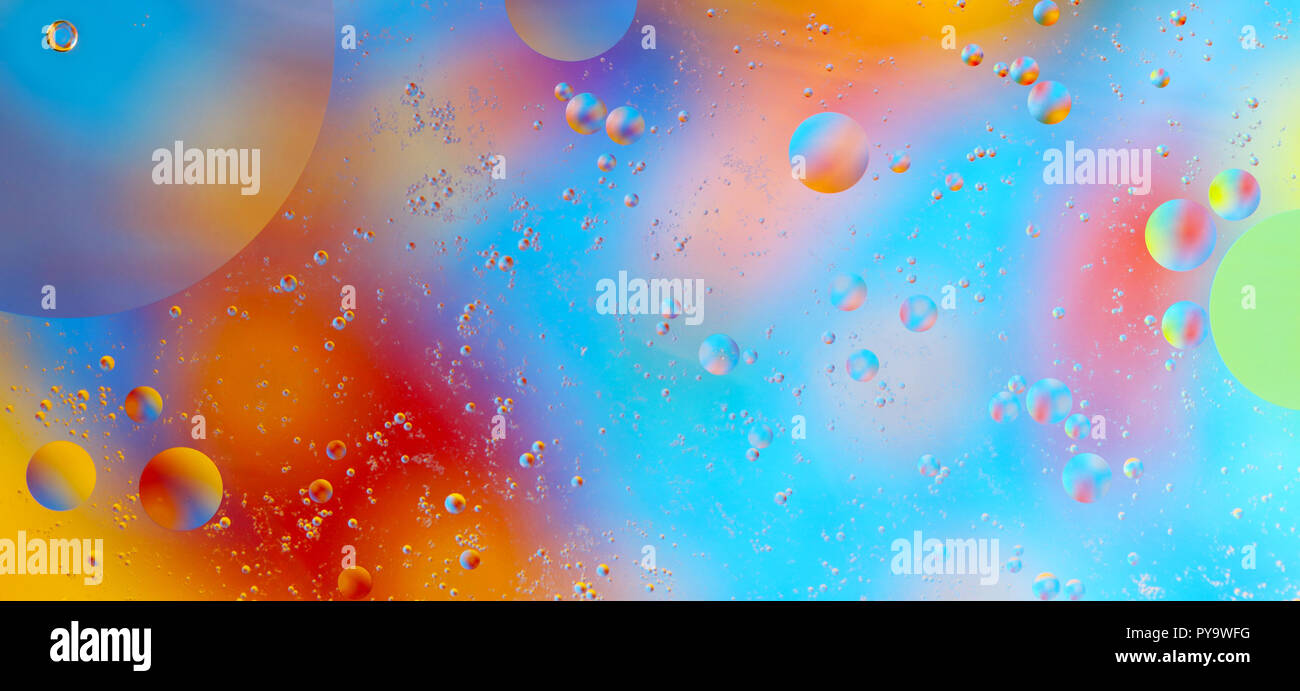 Oil on water abstract colored background Stock Photo