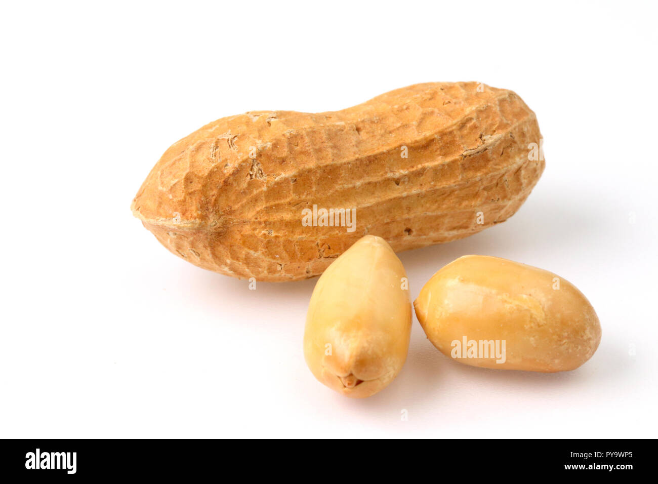 Peanut in and out of the shell Stock Photo