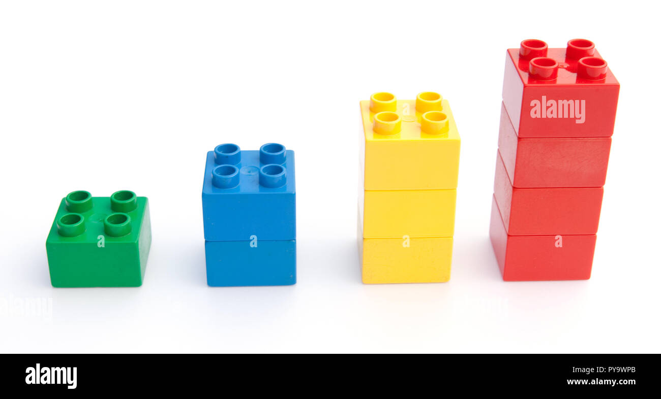 Blocks forming a graph to symbolise growth or achievement Stock Photo