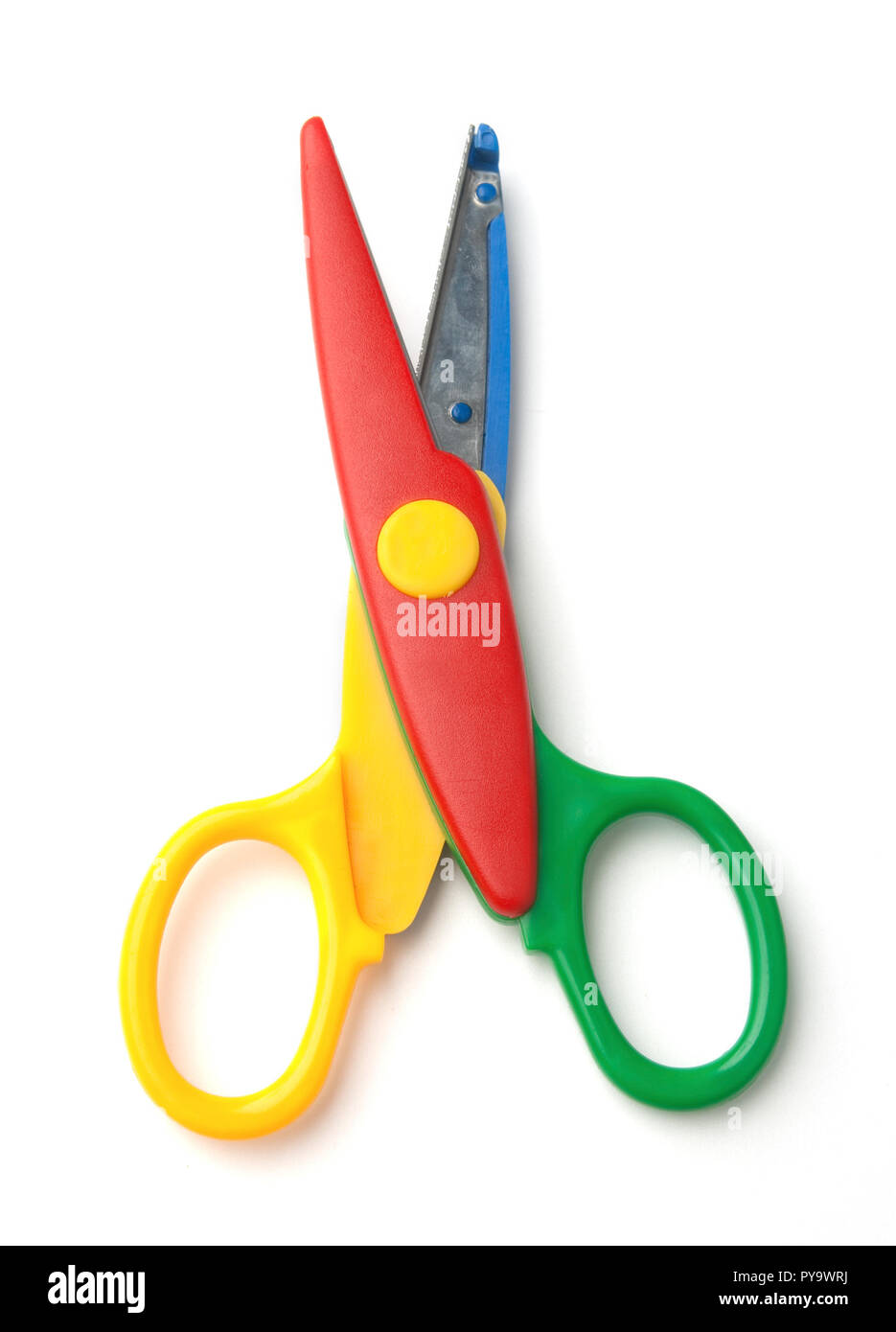 Plastic kids safety scissors isolated hi-res stock photography and