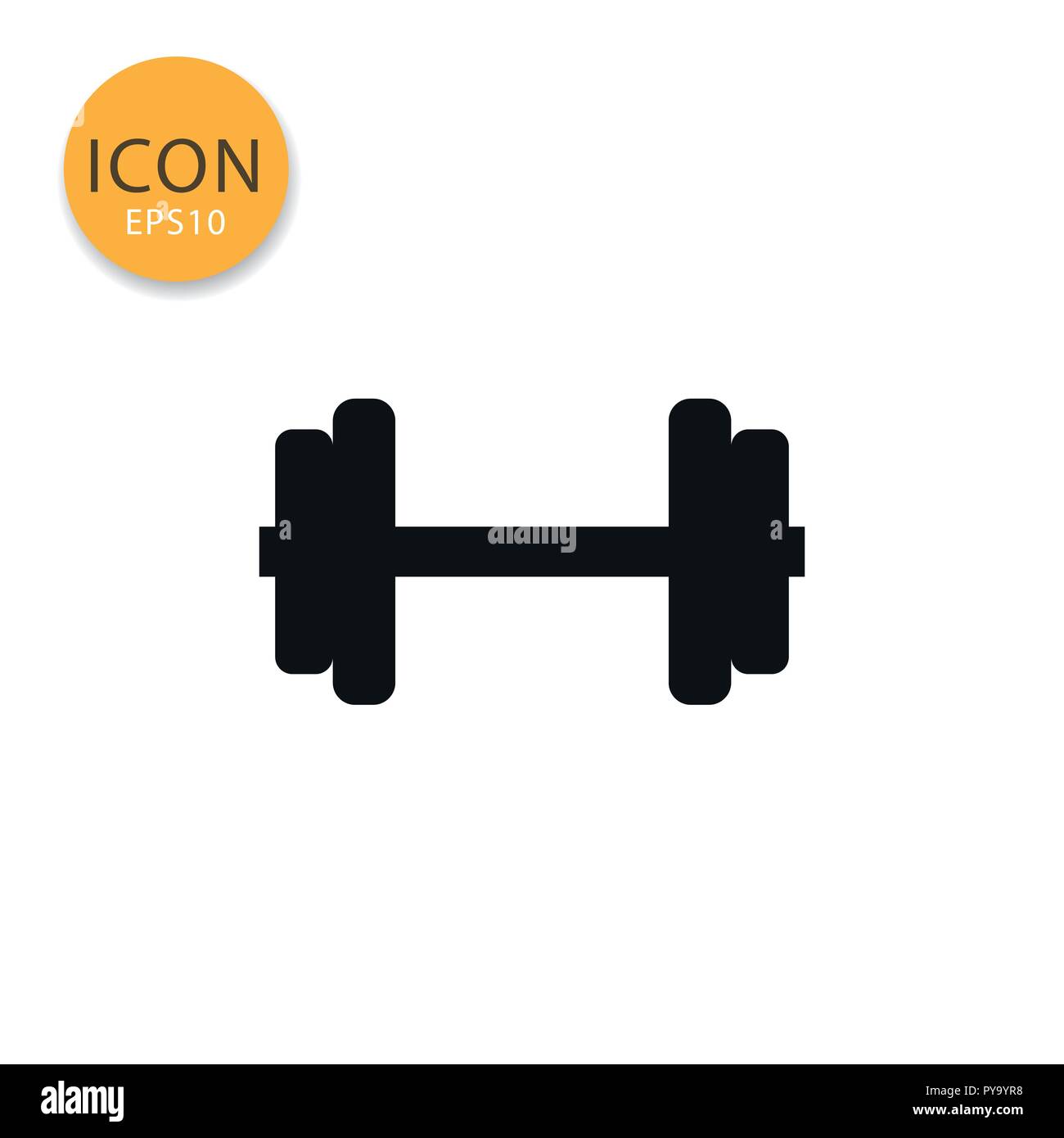 Dumbbell icon flat style in black color vector illustration on white