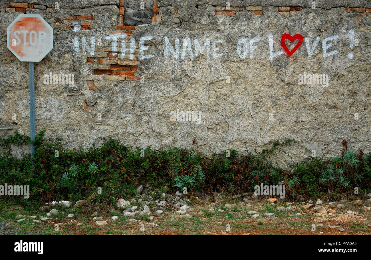Stop In The Name Of Love Sign Stock Photo 223339933 Alamy