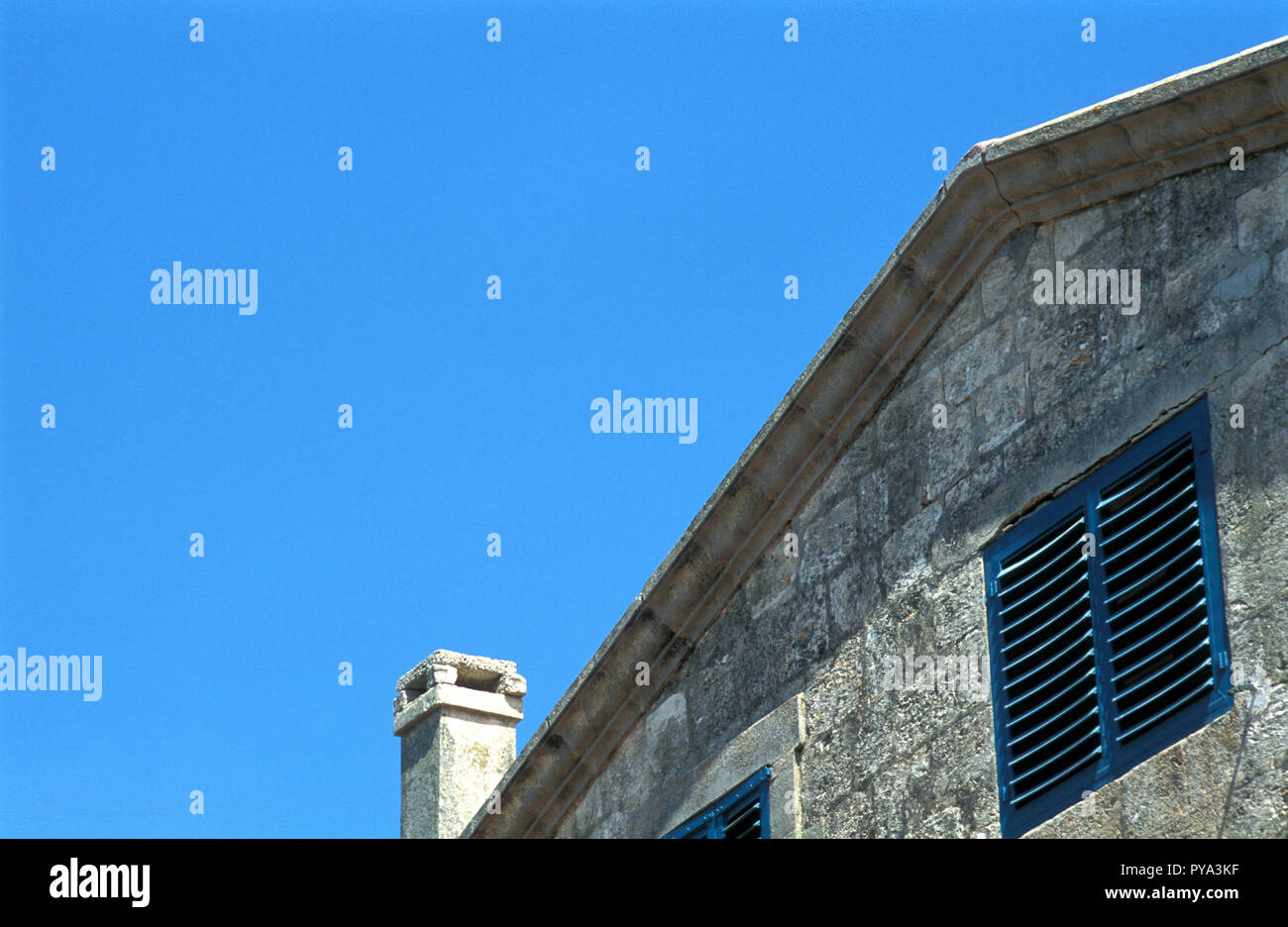 the top part of old building, antique style Stock Photo