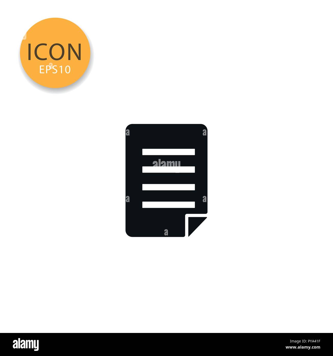 Document or paper icon flat style in black color vector illustration on ...