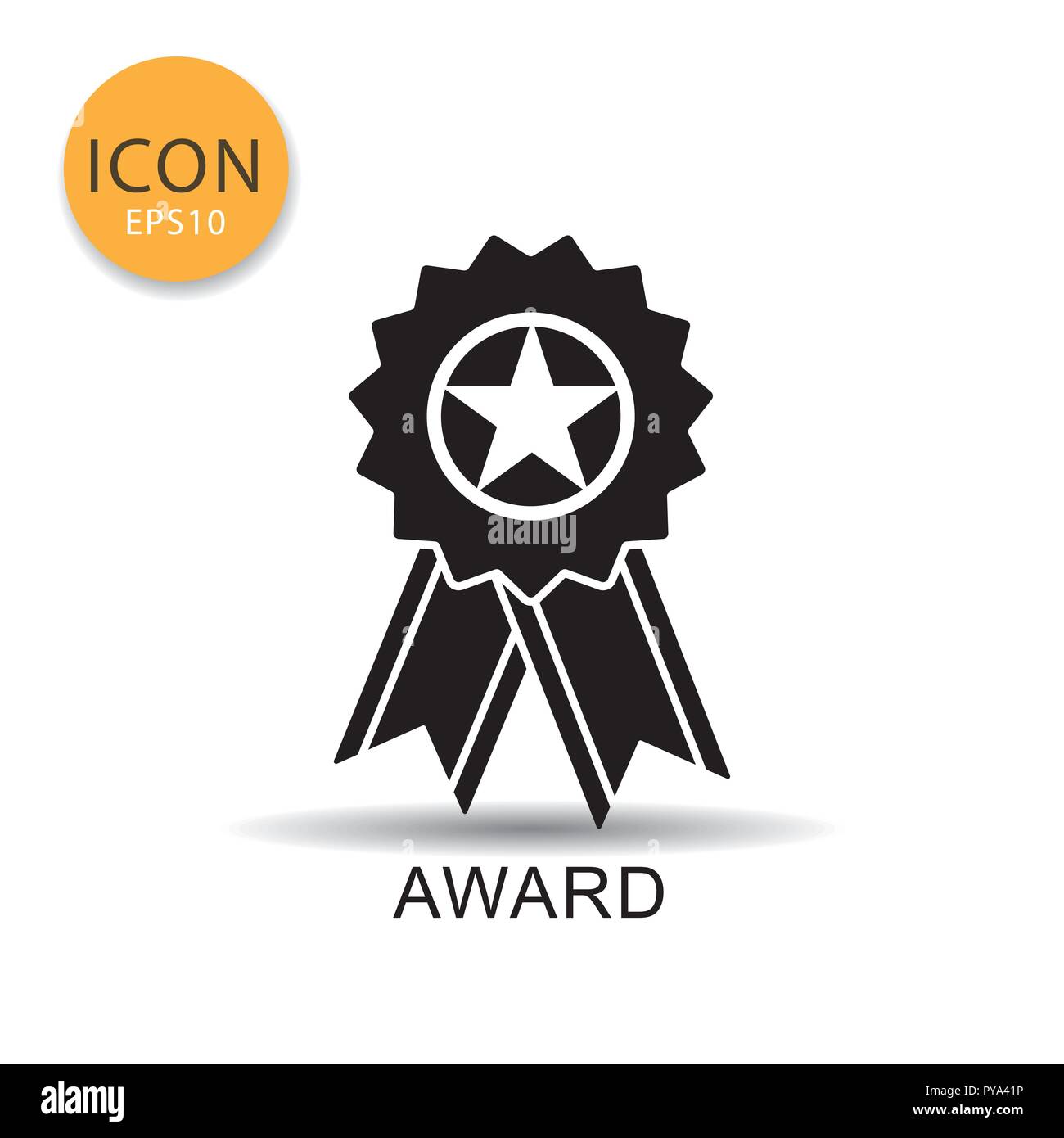 Simple award ribbon icon or symbol for web on white background Stock ...