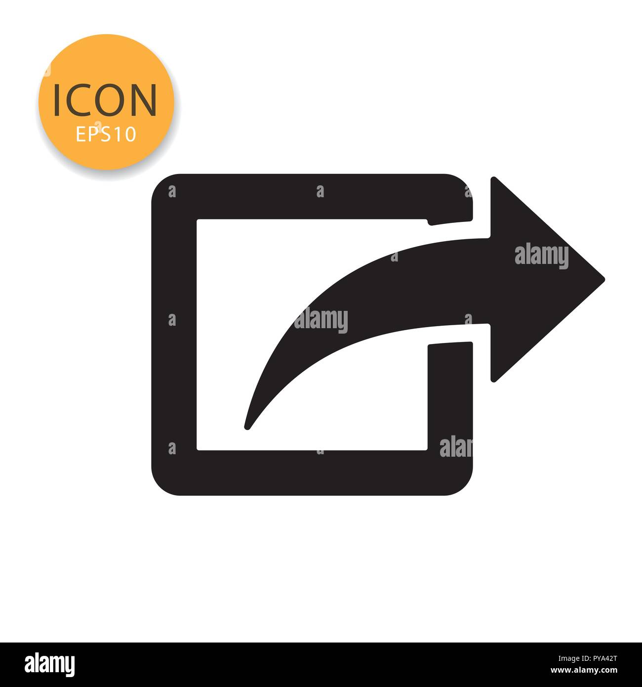 Share icon flat style in black color vector illustration on white ...