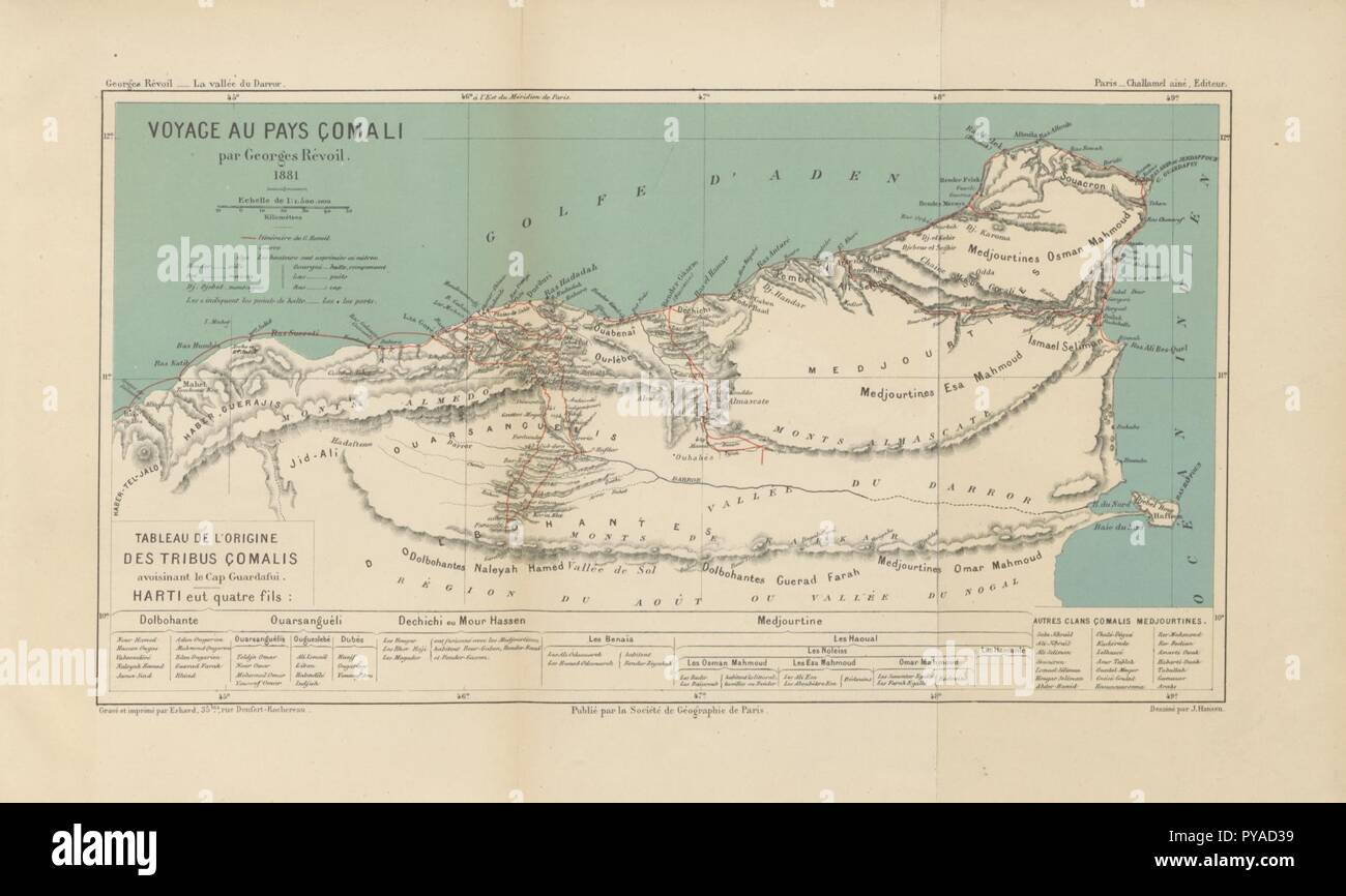 page 439 of 'La Vallée du Darror; voyage aux pays Çomalis, Afrique orientale. Types, scènes, paysages, panoramas hors texte, d'après les photographies et les croquis de l'auteur, etc' by Th0088. Stock Photo