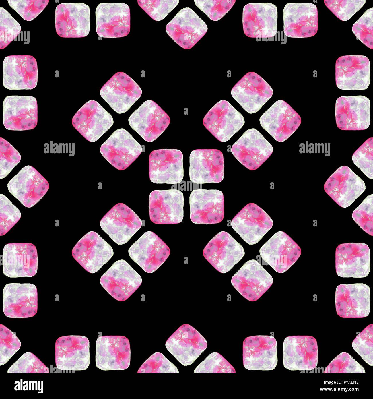 Watercolor Hand Painted Seamless Pattern Abstract Squares