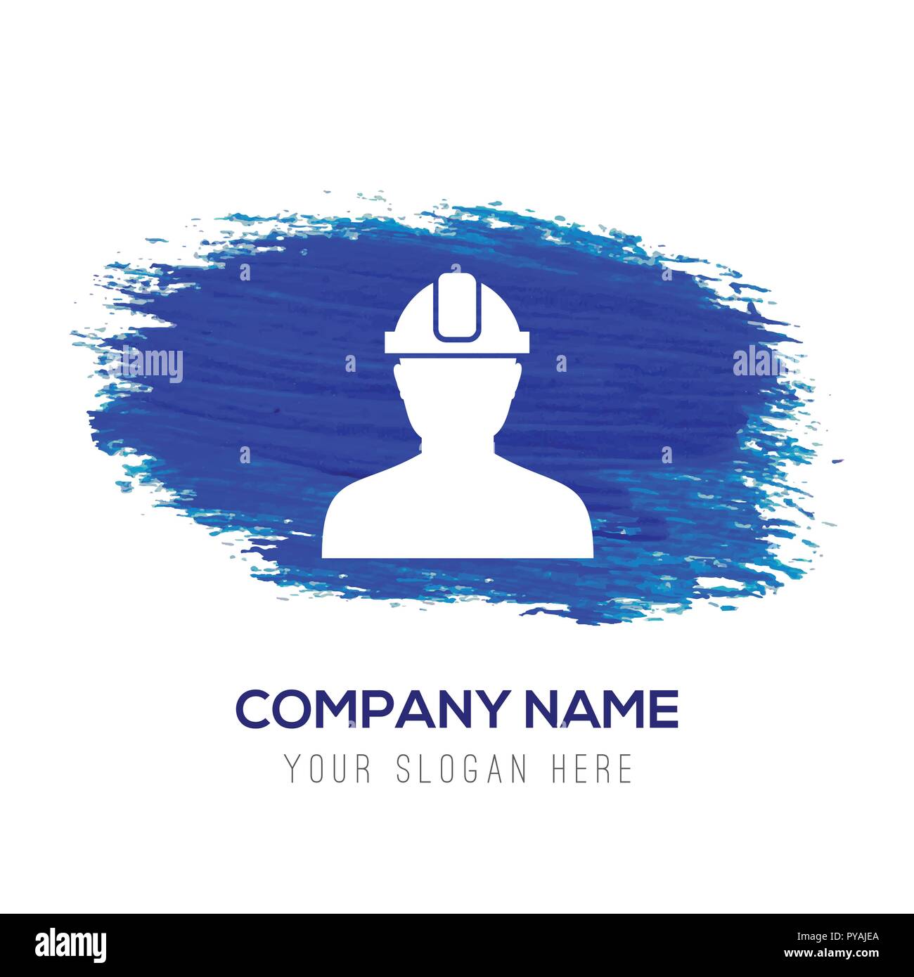 Engineer user Icon - Blue watercolor background Stock Vector Image ...