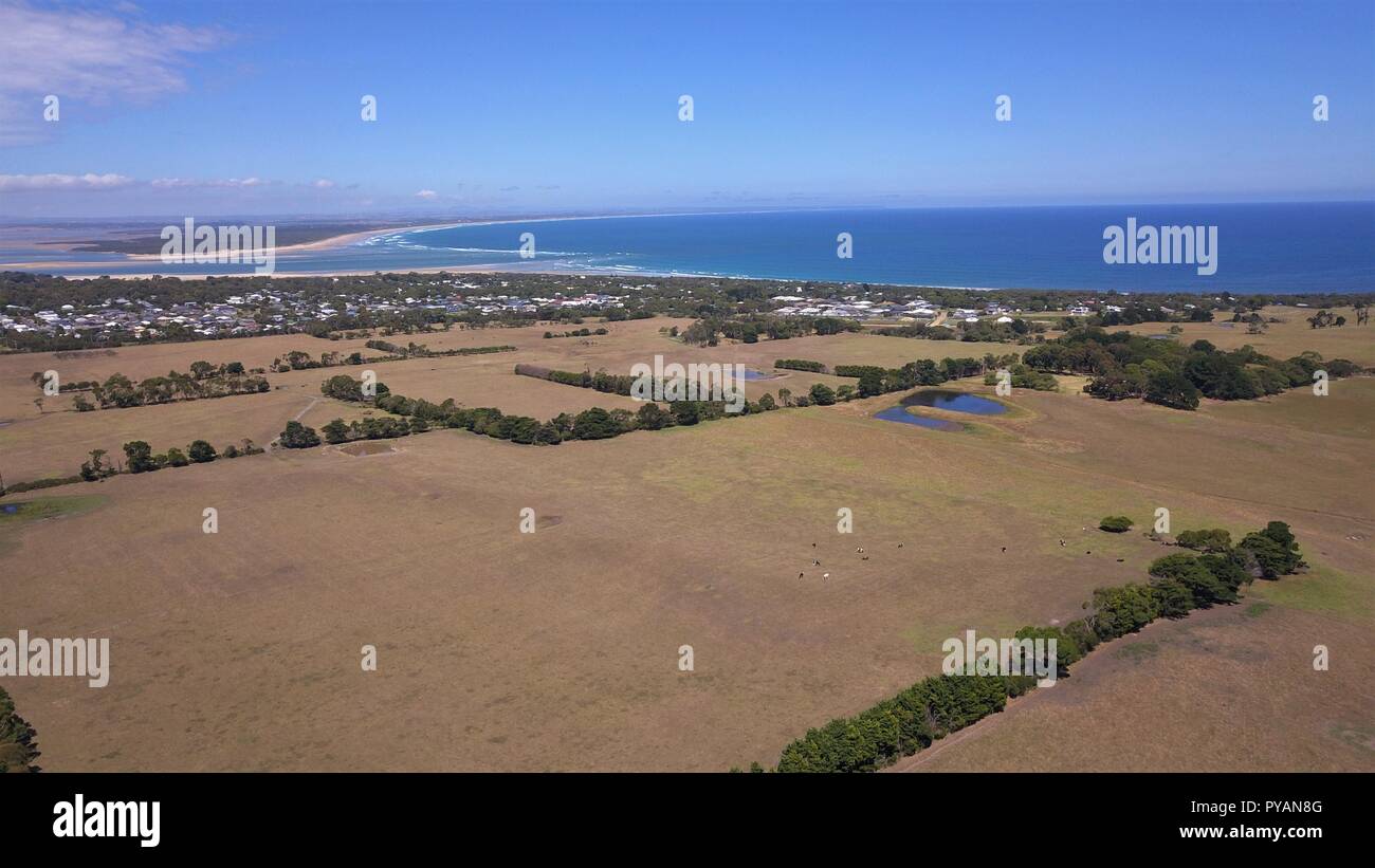Inverloch coastline by drone Stock Photo - Alamy