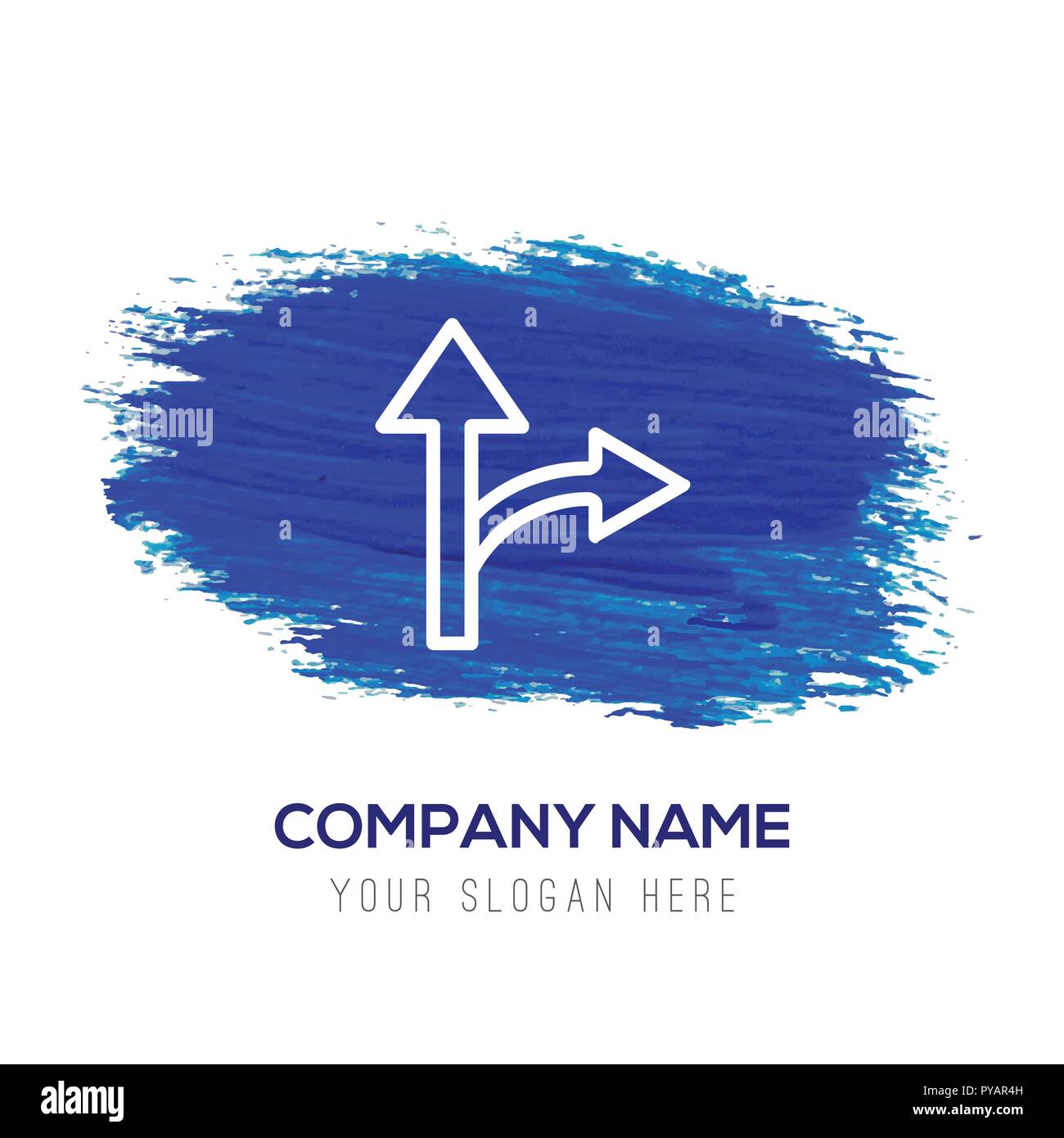 Direction signboard icon - Blue watercolor background Stock Vector ...