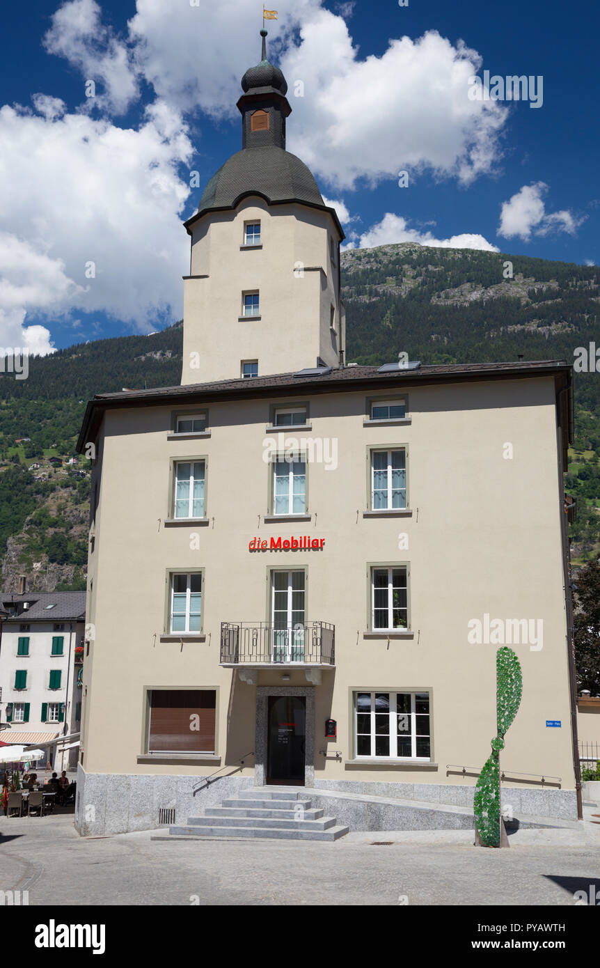 The Mobiliar Insurance building, Brig, Switzerland Stock Photo - Alamy