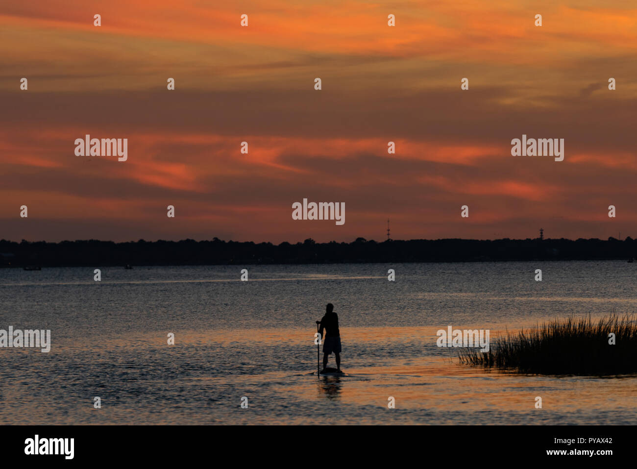 Riding into the Sunset Stock Photo
