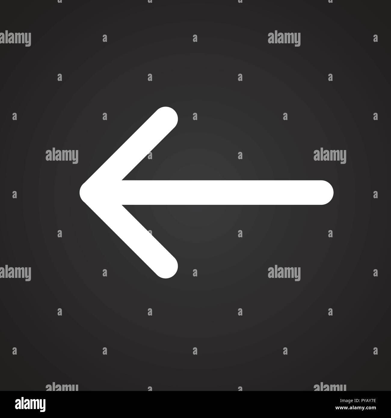 Arrow left on black background Stock Vector Image & Art - Alamy