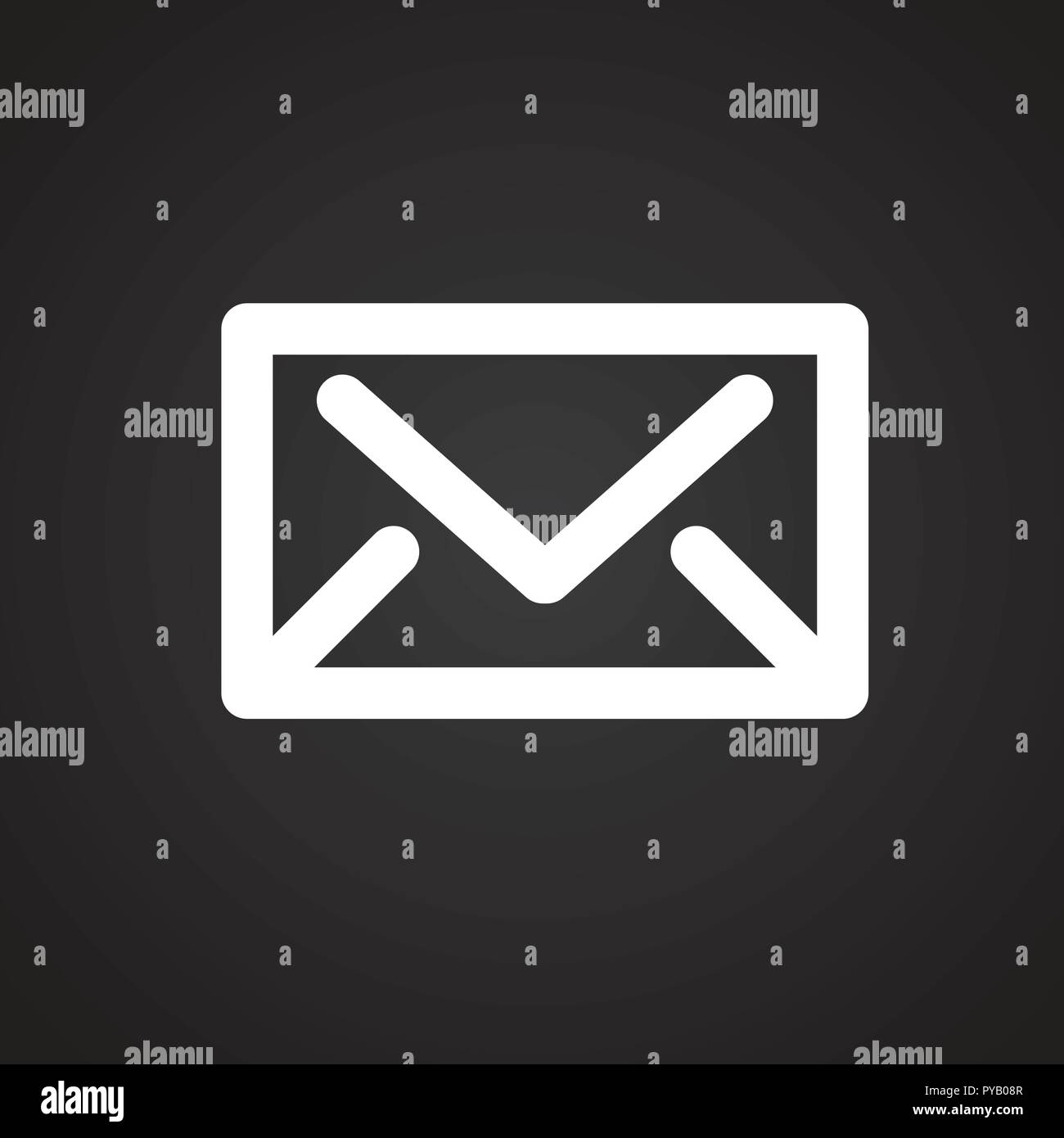 Mailbox icon flat black Stock Vector Images - Alamy