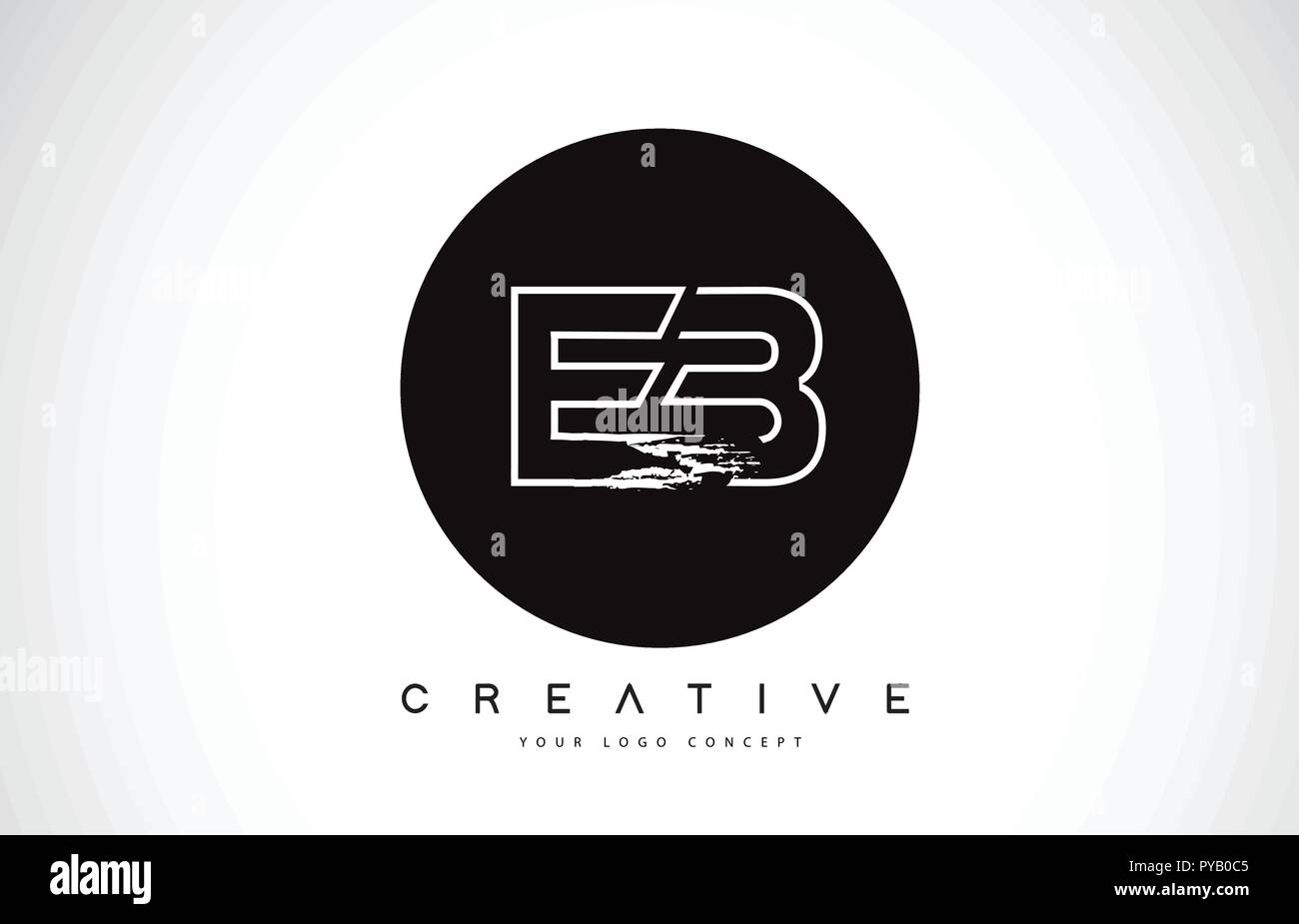 EB Modern Leter Logo Design with Black and White Monogram. Creative ...