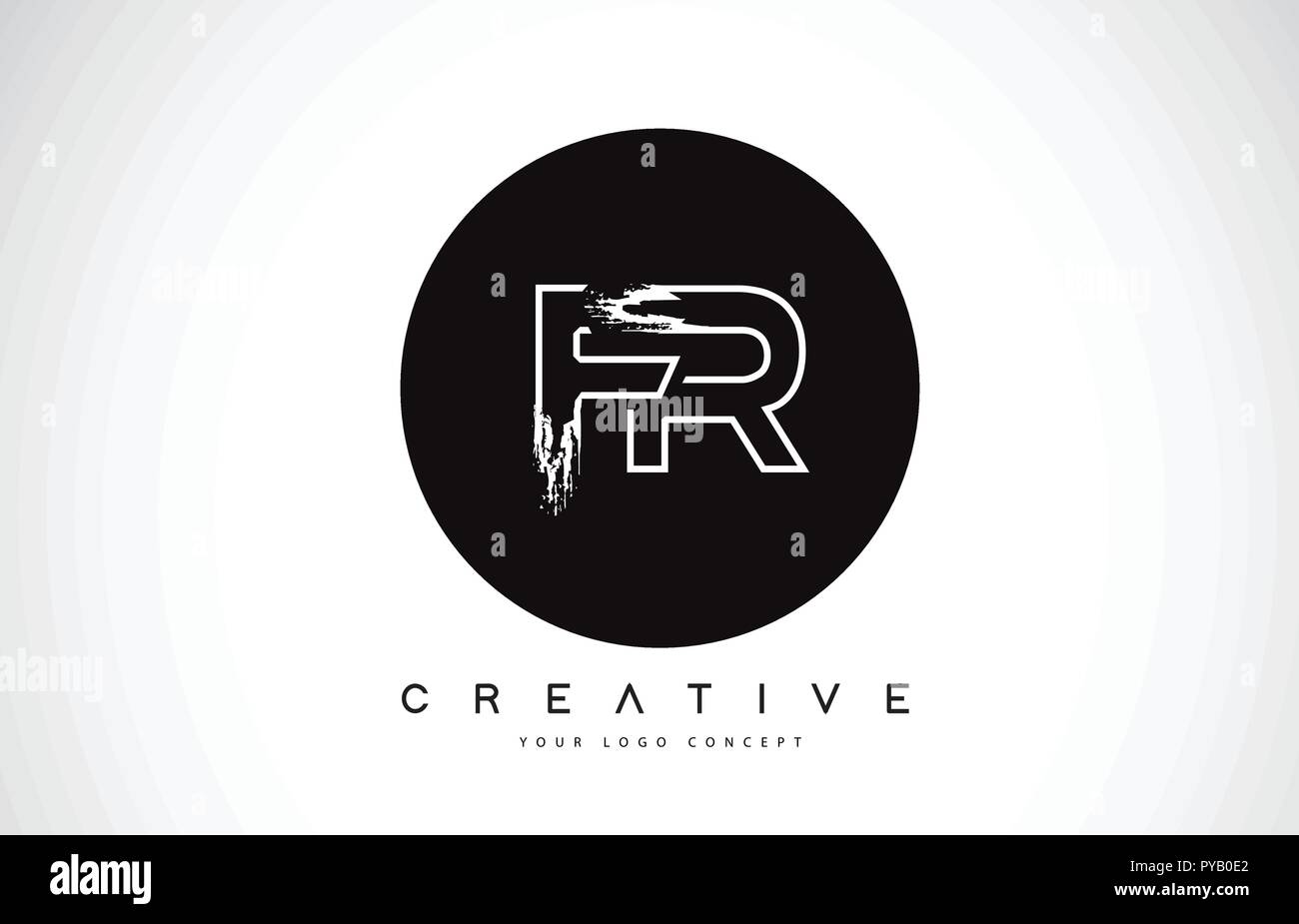 FR Modern Leter Logo Design with Black and White Monogram. Creative ...
